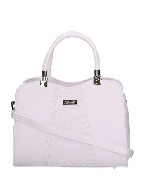 Karen D 341 fehér virág rostbőr táska