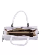 Karen D 341 fehér virág rostbőr táska