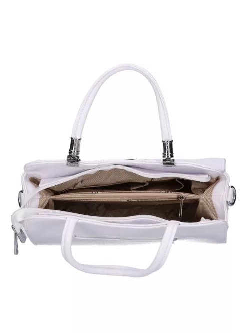 Karen D 341 fehér virág rostbőr táska