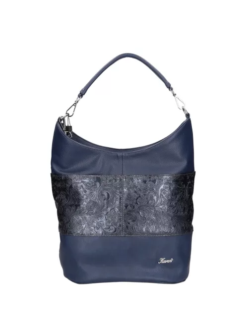 Karen D 207 kék virág rostbőr táska