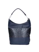 Karen D 207 kék virág rostbőr táska
