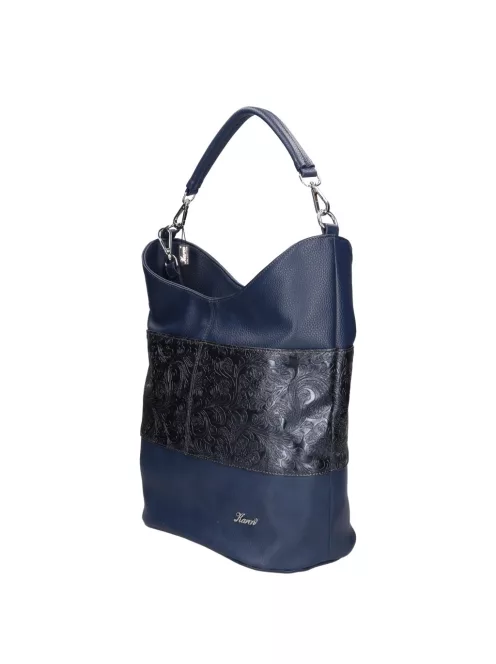 Karen D 207 kék virág rostbőr táska