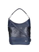 Karen D 207 kék virág rostbőr táska
