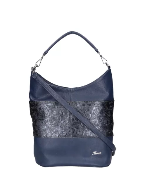 Karen D 207 kék virág rostbőr táska