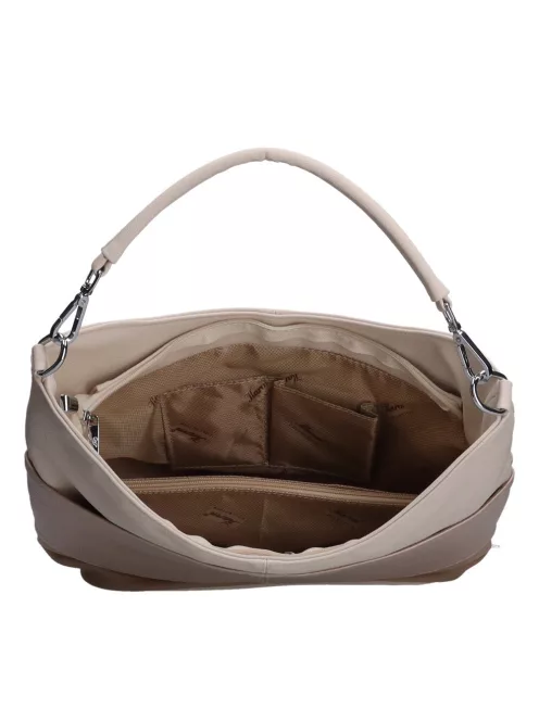 Karen D 207 bézs steppelt rostbőr női táska