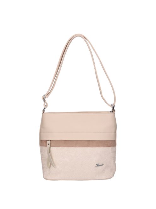 Karen D 325 bis bézs virág rostbőr táska