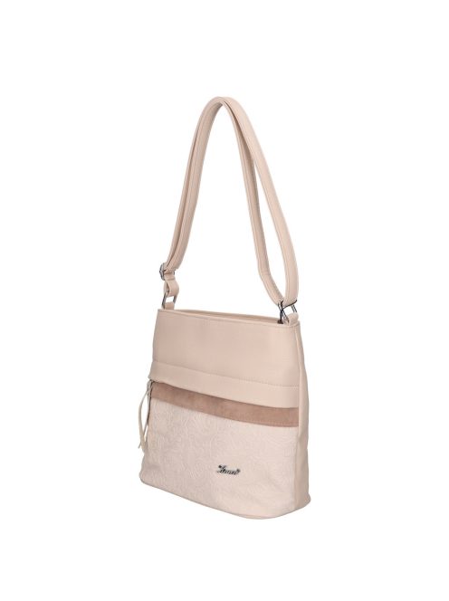 Karen D 325 bis bézs virág rostbőr táska