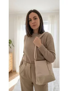 Karen N 157 bézs virág rostbőr táska