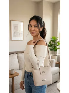 Karen 9437 bézs arany rostbőr táska