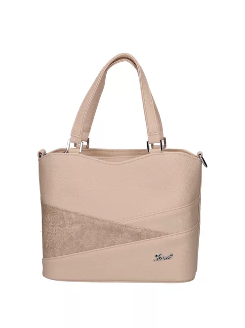 Karen D 565 bézs virág rostbőr női kézitáska