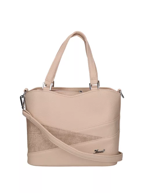 Karen D 565 bézs virág rostbőr női kézitáska