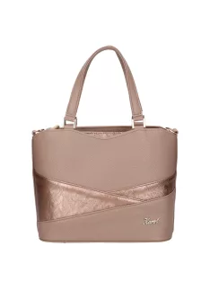   Karen D 565 drapp bronz virág mintás rostbőr női kézitáska