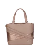 Karen D 565 drapp bronz virág mintás rostbőr női kézitáska