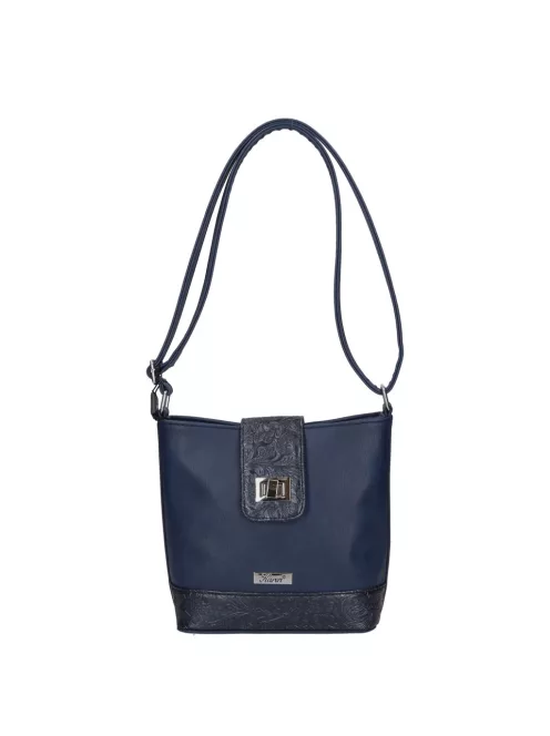 Karen 9437 kék virág rostbőr crossbody táska