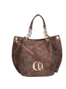 Chiara K 772 bis barna bronz virág rostbőr női kézitáska – elegáns Chiara rostbőr női kézitáska