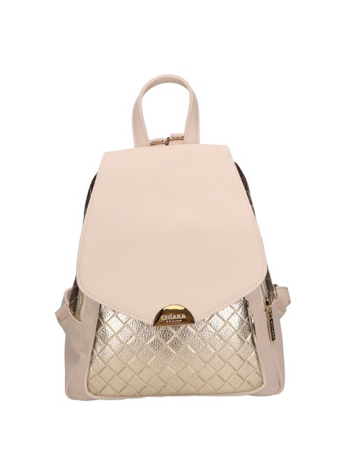 Chiara M 8033 bézs arany rostbőr táska