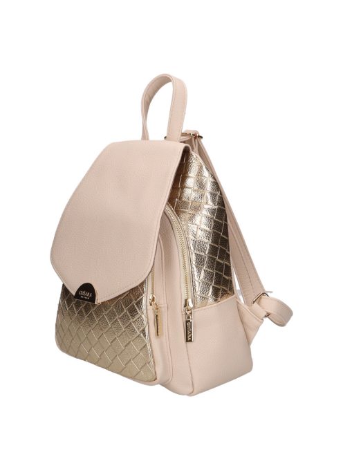 Chiara M 8033 bézs arany rostbőr táska