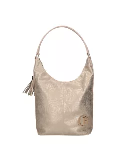 Chiara L 354 bézs arany rostbőr táska