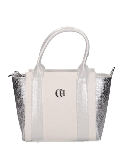 Chiara E 6000 fehér ezüst rostbőr táska