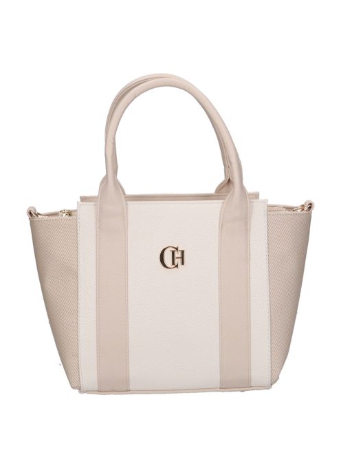 Chiara E 6000 bézs YU fehér rostbőr táska