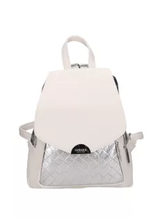 Chiara M 8033 fehér ezüst rostbőr női táska