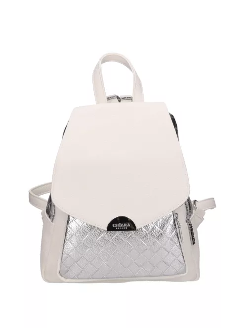 Chiara M 8033 fehér ezüst rostbőr női táska