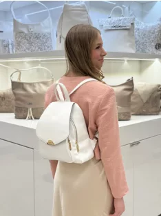 Chiara M 8033 fehér ezüst rostbőr női táska