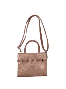 Chiara K 7038 drapp bronz virág mintás rostbőr női kézitáska
