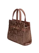 Chiara K 7038 drapp bronz virág mintás rostbőr női kézitáska