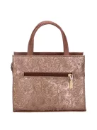 Chiara K 7038 drapp bronz virág mintás rostbőr női kézitáska
