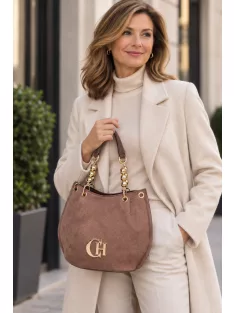 Chiara K 772 barna velúr rostbőr női kézitáska