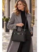 Chiara I 5073 fekete rostbőr női kézitáska – elegáns Chiara rostbőr női kézitáska