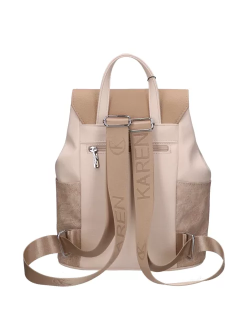 Karen rostbőr táska bézs oldalt virágos