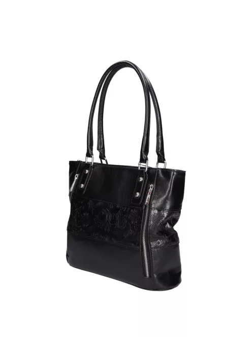 Karen rostbőr válltáska N 087 fekete virág