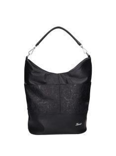 Karen rostbőr táska D 207 fekete virág