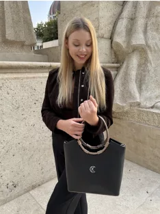 Karen 1722 fekete bronz rostbőr női táska