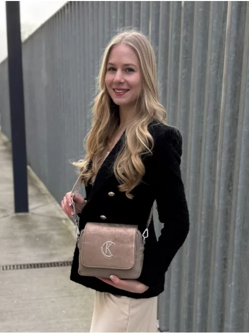 Karen rostbőr táska D 527 bronz virág