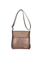 Karen 1607 bronz virág rostbőr táska