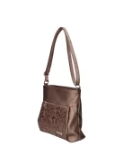 Karen 1607 bronz virág rostbőr táska