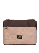 Karen 9358 barna drapp velúr virág rostbőr táska