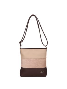 Karen N 099 barna drapp velúr virág rostbőr táska