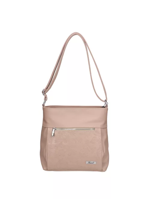 Karen 1607 bézs virág rostbőr táska