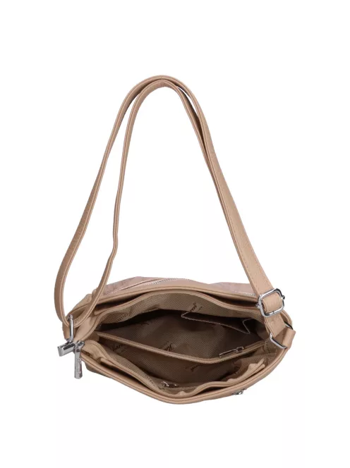 Karen 1607 bézs virág rostbőr táska