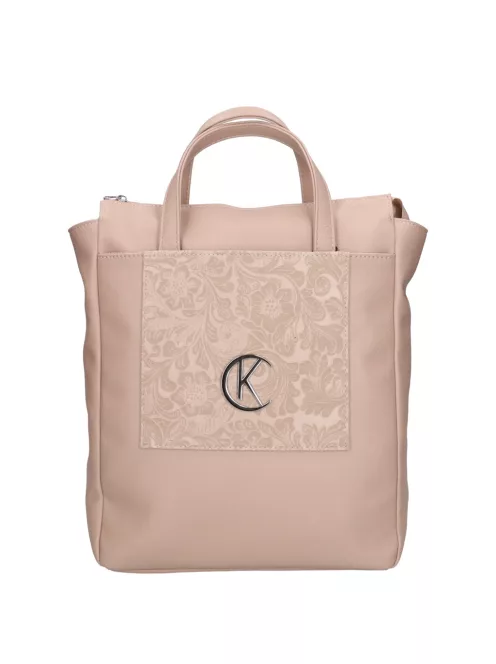 Karen 1741 bézs virág rostbőr táska