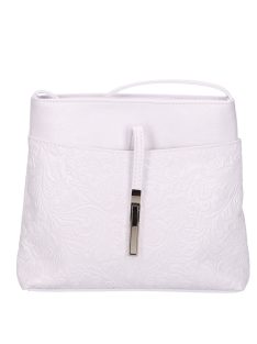 Karen D 099 fehér virág rostbőr táska