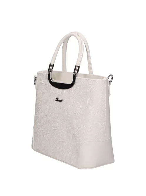 Karen 1491 bis fehér virág rostbőr táska