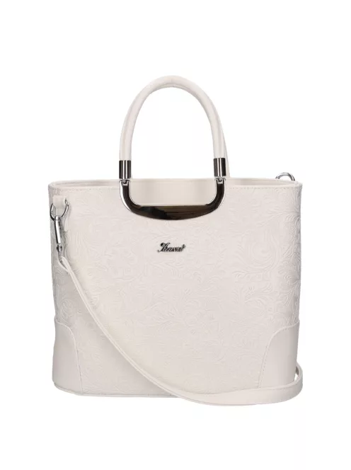 Karen 1491 bis fehér virág rostbőr táska