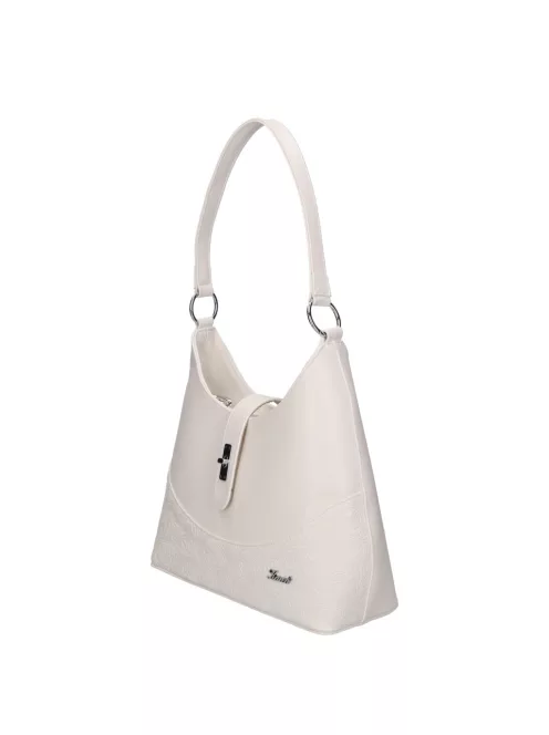 Karen D 658 fehér virág rostbőr táska