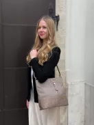 Karen N 157 bézs rostbőr táska