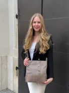 Karen N 157 bézs rostbőr táska